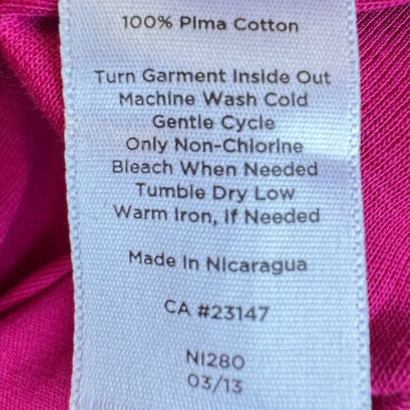 Talbots Woman Pima Cotton Magenta Knit Tunic Scoop Neck 3/4 Sleeve Hot Pink 3X - Picture 5 of 5